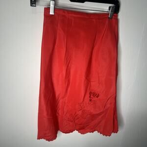 Vintage Charmode Slip Skirt Womens 26” Red Feminine Victorian Retro Half
